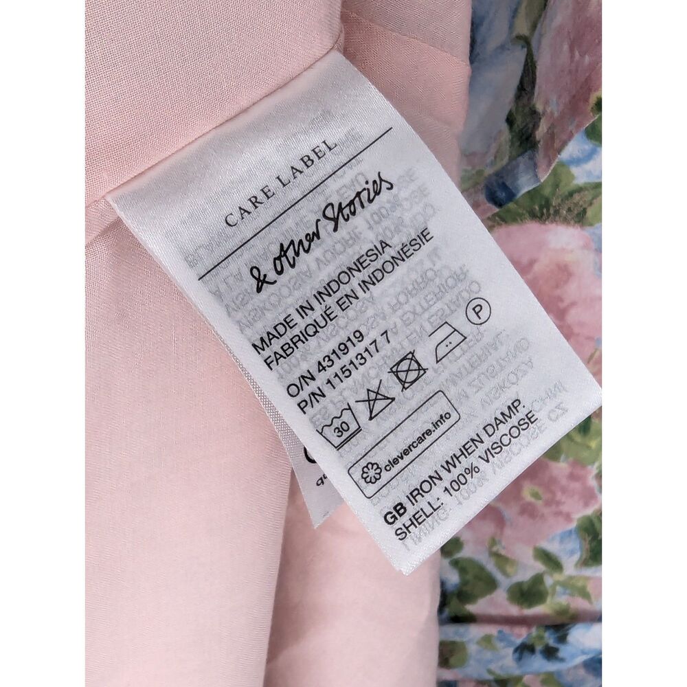 NWT & Other Stories Printed Side Slit Maxi Dress Size 12 Pastel Floral Cottage - Picture 12 of 14